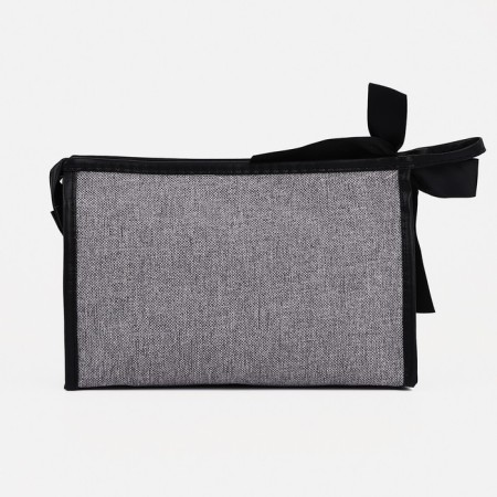 Cosmetic bag with a zipper, with lining, gray color-1