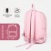 School backpack of textiles on lightning, 3 pockets, pink color
