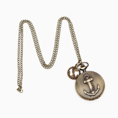 Pocket watch "anchor", quartz, d dial - 3.5 cm-3