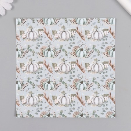 A set of scrapbooking paper 24 sheets 12 projects "pumpkins and flowers" 160 grams 15.2x15.2 cm-3