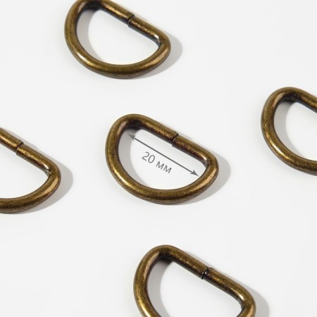 Semi -ring for bags, d = 20 mm, thickness - 3 mm, 10 pcs, antique color