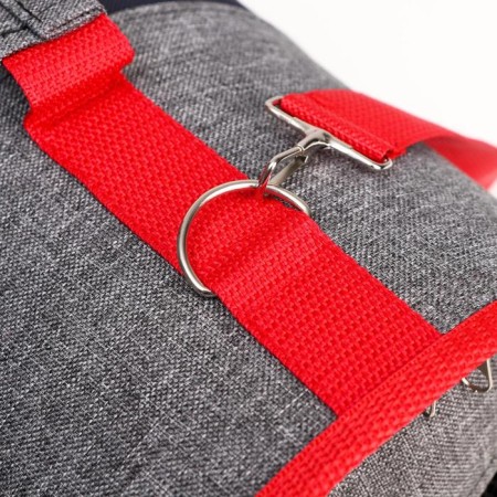 Bag - Animal carrying, frame, folding, 40 x 25 x 26 cm, red -gray-5