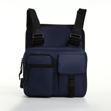Babberry bag with zipper, 2 external pockets, blue color-1