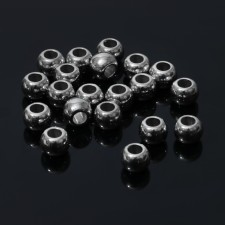 Crimp (covering bead) 1 × 1 × 0.8 cm, (set 20 pcs.), Color silver