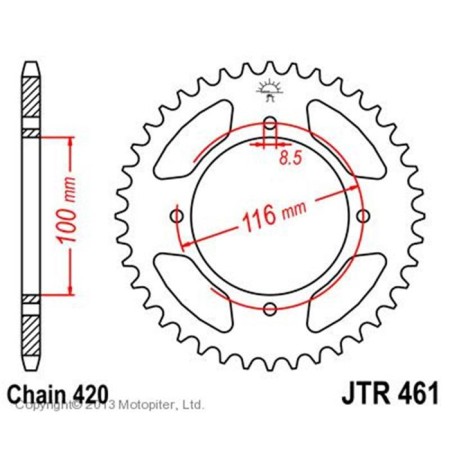 Vedica star JT SPROCKETS JTR461-50, chain 420, 50 teeth