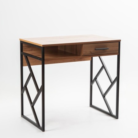 Written table Frame New, 800 × 510 × 760 mm, with a box and shelf, oak vanan / ferrous metal-5