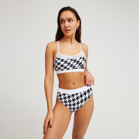 Swimsuit female separate minku color white/black, size 48-2