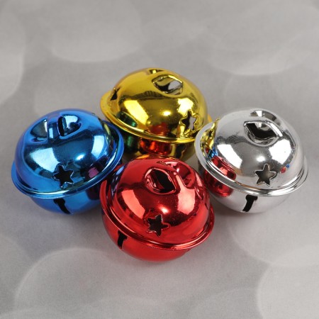 Bubenchiki, set 12 pcs., Size 1 pc: 3 × 3 cm, color red, yellow, blue, silver-1