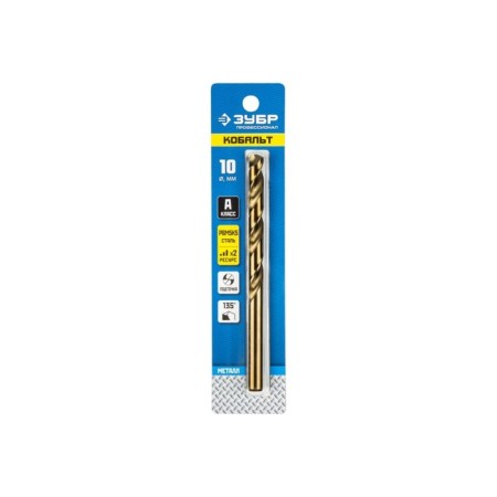 Bison drill, steel P6M5K5, cylindrical shank, 10 x 133 mm, class A-1