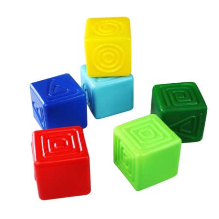 Tactile cubes, 6 elements, 7 cm