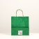 Craft package, green velvet, with twisted handles, 25 x 12 x 27 cm
