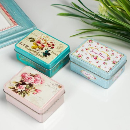 Casket Metal "Flower Provence" mix 3x7.5x5.5 cm-4