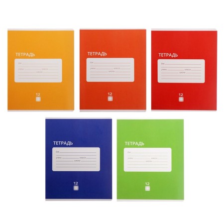 Notebook of 12 sheets in a large cage plain "Classic Intensive", cover coated paper, VD-LK, OFSET block, mix