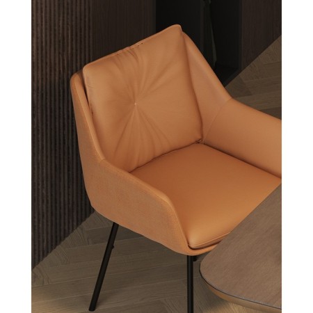 Allar chair, 580 × 520 × 850 mm, eco -leather, matting, brown color-14