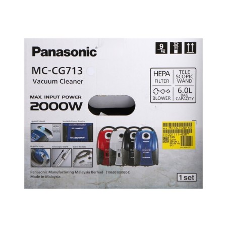 Пылесос PANASONIC MC-CG713, мешок, 2000 Вт, белый-17
