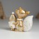 Polystone souvenir "Fox in a scarf with white owl" 9.5x5x9.5 cm