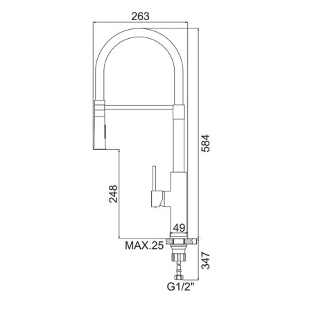 Accoona A4890T-1 kitchen mixer, single-leaf, brass, gray/chrome-6
