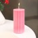 Candle-cylinder with faces, 5x10 cm, pink, 6 hours