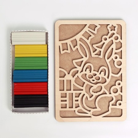 New Year's plasticine pictures "New Year! Bunny"-2