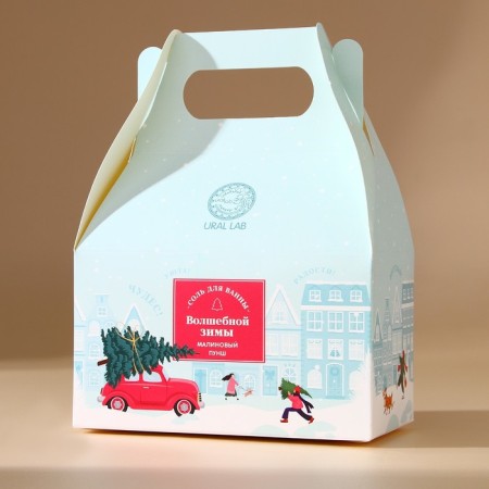 Bath Salt "Magic Winter", 500 g, aroma of raspberry punch, New Year-3
