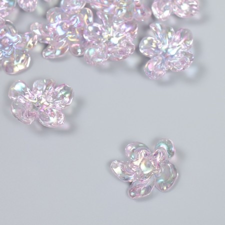 Busina Plastic for creativity "Flower. Stone ice" transparent-lilac 0.6x2.1x2.5 cm-1