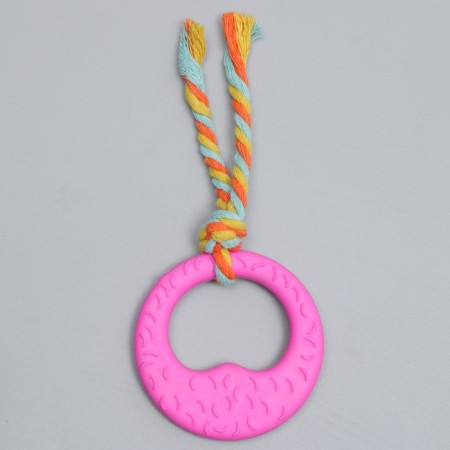 Chewing toy with a rope "Girya", pink-1