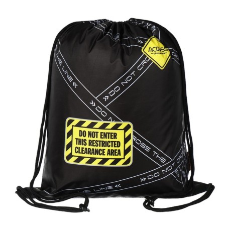 School backpack 40x33x15cm, ergonomic back, Across 410, black/yellow-10
