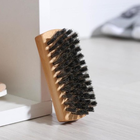 Shoe brush 10.2 × 3.5 cm, 59 bundles, natural hair