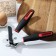 Knife of the canned share digm, 21 cm, stainless steel, black color, red