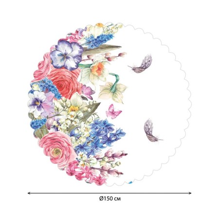 The tablecloth "Spring flowers", round, Saten, d = 150 cm-1