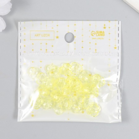 Beads for creativity Plastic "Busy Hat" set 50 pcs Transparent yellow 0.4x1x1 cm-4