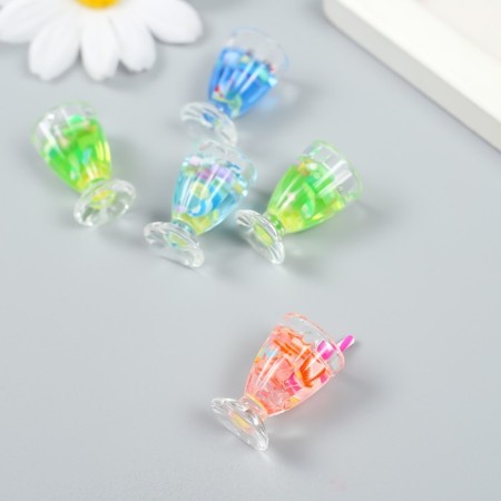 Decor for creativity plastic "Fruit mix in a glass" MIX 1.5x1.5x3.5 cm-2