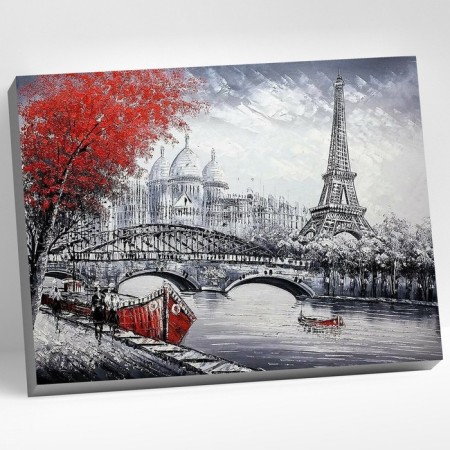 Picture on the numbers "Parisian landscape", 40 × 50 cm, 15 colors