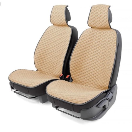 Caps on the front seats Car Performance, 2 pcs, Fiberflax (flax), rhombus, beige