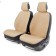 Caps on the front seats Car Performance, 2 pcs, Fiberflax (flax), rhombus, beige