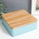 Casket Metal Square "ROMBA" Blue, wood cover 6x17x17 cm