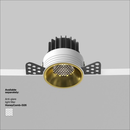 Built-in lamp Technical DL058-12W4K-TRS-BS Round, 115x60 mm, LED, 12W, 1020LM, 4000K, Brass-9