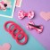Hair set "Greta" (4 elastic bands, 2 clamps) cell, pink