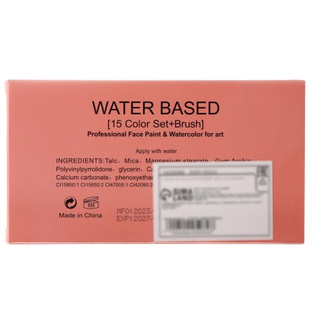 Professional aquagim for the face and body, 15 colors + brush-6