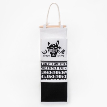 Textile pocket "Rock-N-Roll" 3 departments, 20x56 cm-1