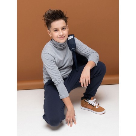 Pants for boys, height 146 cm, dark blue color-1