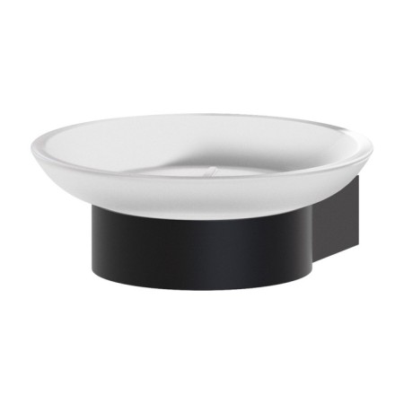 Mattle glass holder with a soap glass, black artwelle
