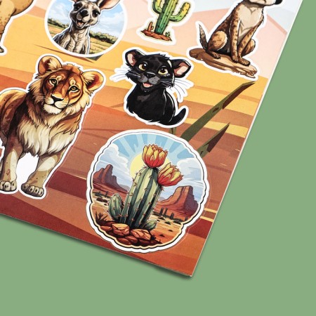 Paper children's stickers 10 x 22 cm, "safari"-2