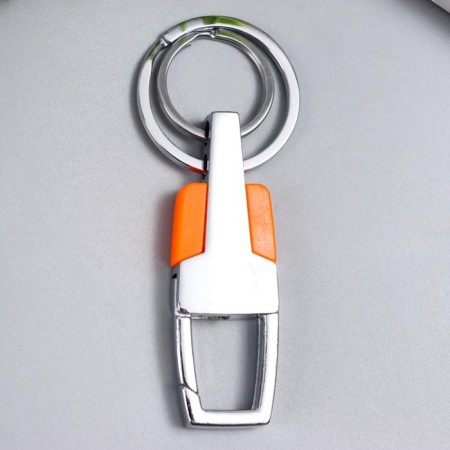 Metal keychain, dual ring "Carabin" mix 8x3.2 cm