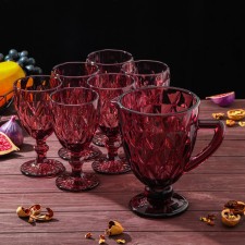 Set for drinks made of glass 