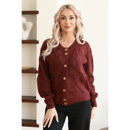Cardigan female, size 44, burgundy color-8