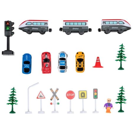 Railway for children "My City", 80 items, on batteries-6