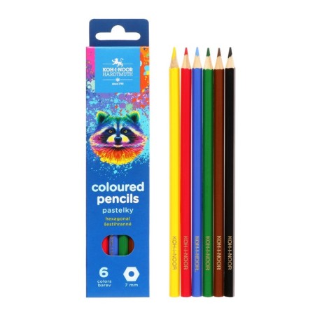 Pencils 6-I-N 3551 Racoon, hexagon, cards/UP