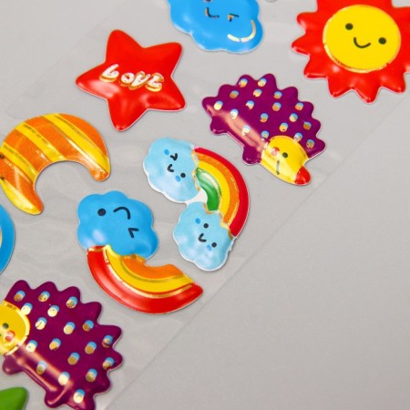 Stick plastic volumetric "Wild animals/weather" with gold stroke mix 33.5x6 cm-2