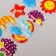 Stick plastic volumetric "Wild animals/weather" with gold stroke mix 33.5x6 cm
